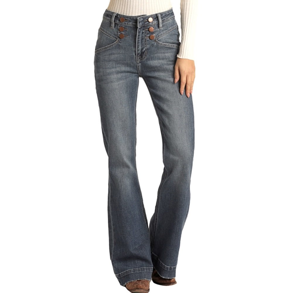 NWT Rock & Roll Denim High Rise Trouser Boot Cut Jeans 29” Waist, 32” Inseam